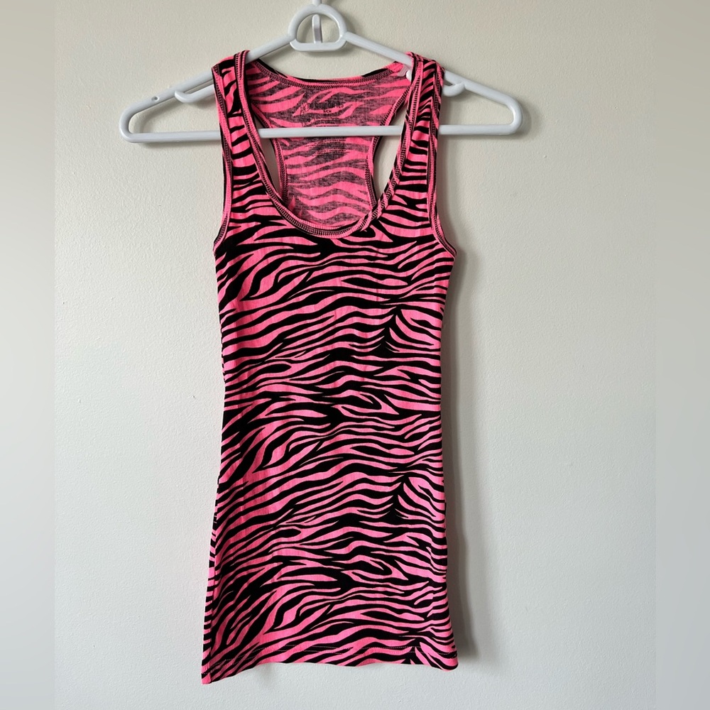 No Boundaries Pink and Black Zebra Print Tank Top